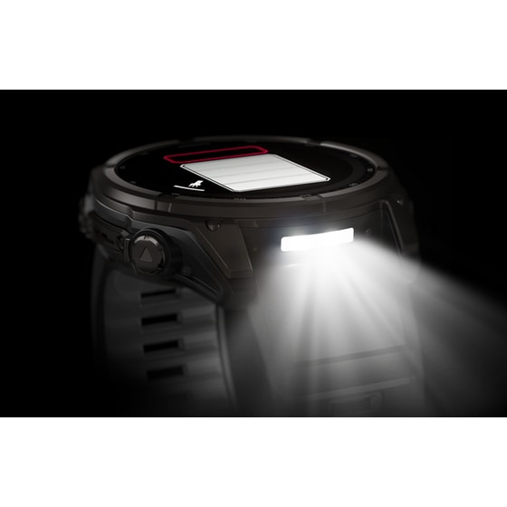 Smartwatch Garmin Fenix 8 Solar 51mm - Sapphire, Carbon Gray DLC Titanium with Black/Pebble Gray Silicone Band image 5