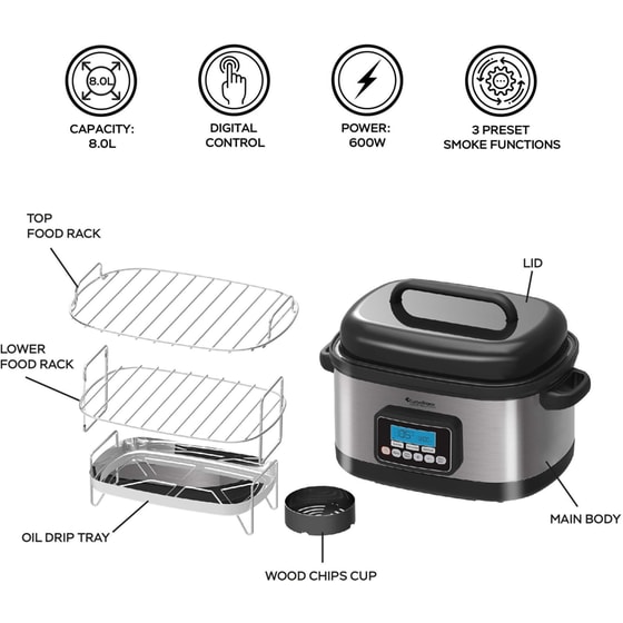 Πολυμάγειρας ΤURBOTRONIC TT-ES200 600 W 8 L Ασημί image 7