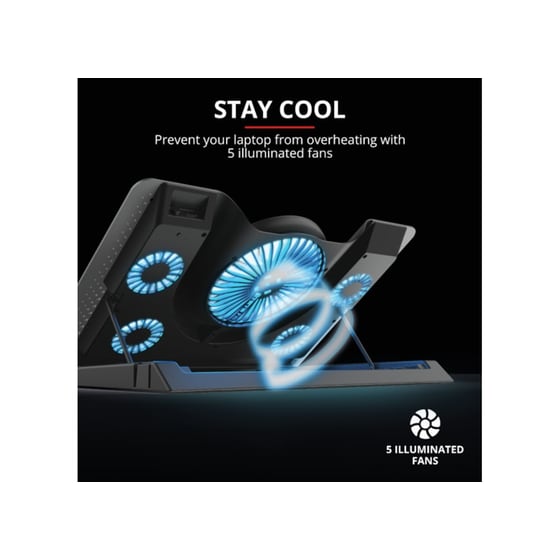 Βάση Laptop Cooler 17.3" Trust GTX 1125 QUNO Μαύρο image 2