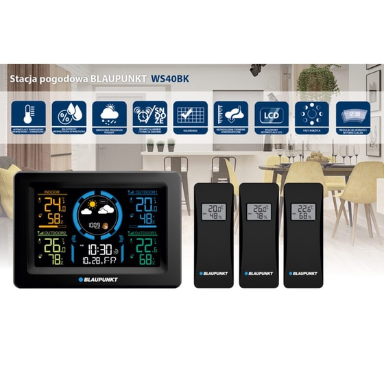 Μετεωρολογικός Σταθμός Blaupunkt WS40BK - Μαύρο image 2