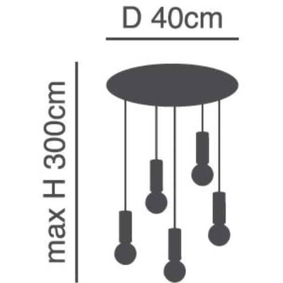 Φωτιστικό Οροφής Πολύφωτο Homelighting Adept Tube 77-8481 Μεταλλικό - Μαύρο image 1