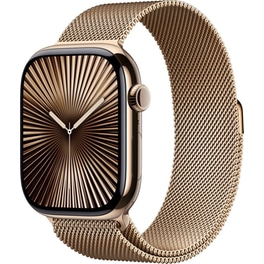 Apple Watch Series 10 GPS + Cellular 46mm Gold Titanium Case with Gold Milanese Loop - S/M