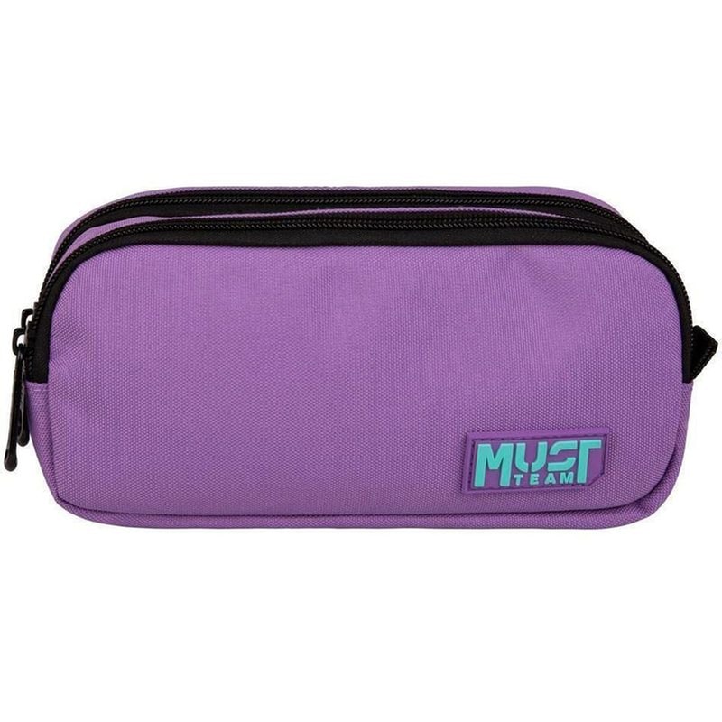 Κασετίνα Βαρελάκι Must Team Monochrome Μωβ Ανοιχτό με Γαλάζιο