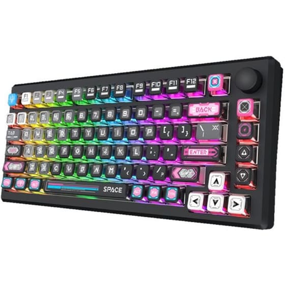 Redragon Uranus Pro 82 Gaming Μηχανικό Ασύρματο 2.4 GHz/Bluetooth Πληκτρολόγιο RGB Μαύρο (US) image 1