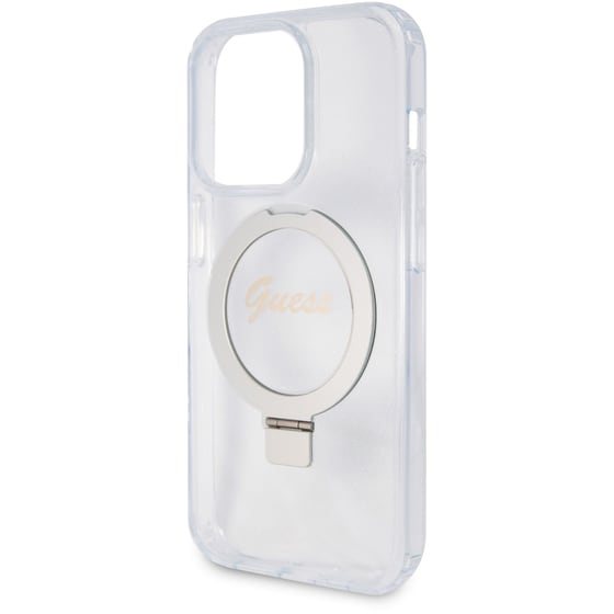 Guess Magsafe Ring Stand Glitter Hard Case Θήκη Προστασίας Από Σιλικόνη – Iphone 15 Pro Max (διάφανη –  Guhmp15xhrsgsd) image 1