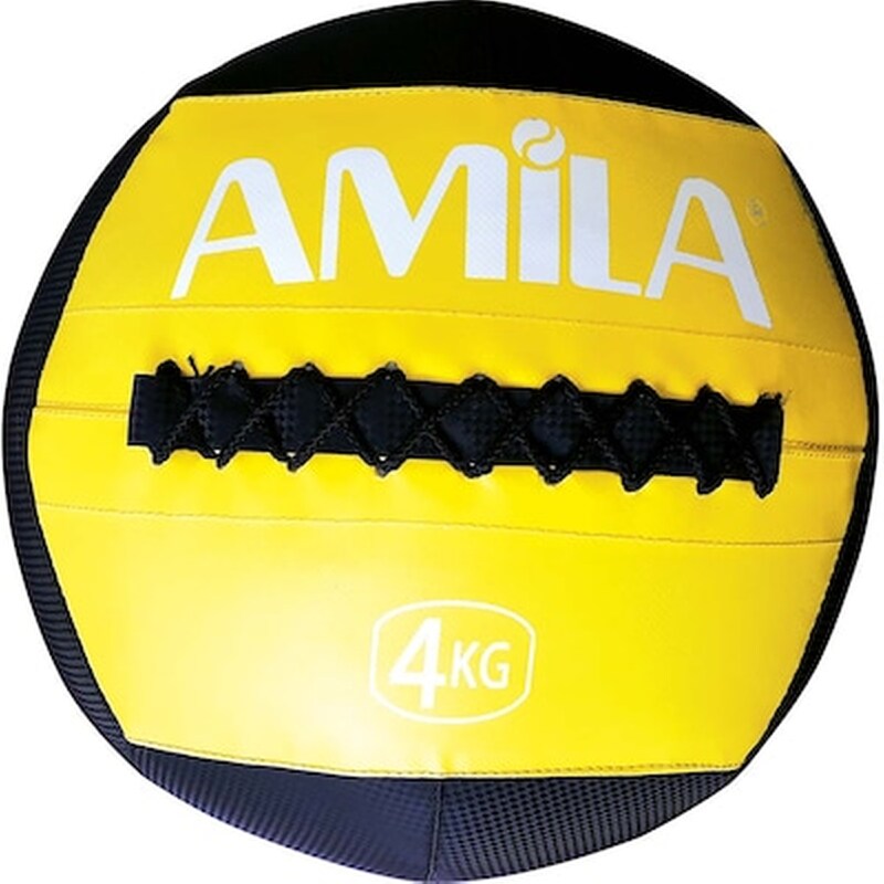 Μπάλα Wall Amila Κατάλληλη για Ενδυνάμωση 4 kg 35 cm από Βινύλιο – Κίτρινο