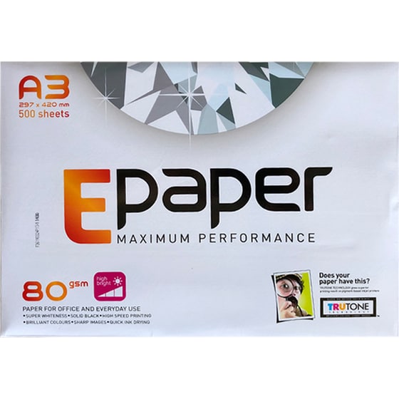 E-PAPER Χαρτί Εκτύπωσης A3 80gr 500 φύλλα image 0