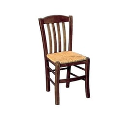 Καρέκλα Woodwell Ψάθα Εμποτισμένο Καρυδί C8696 - Καφέ