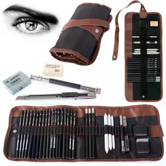 Σετ Επαγγελματικού Σχεδίου Aria Trade Υφασμάτινη Θήκη (29 Τεμάχια) image 0