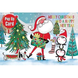 Ευχετήρια Κάρτα 12 Εποχές Xmas Pop Up Santa Gifts