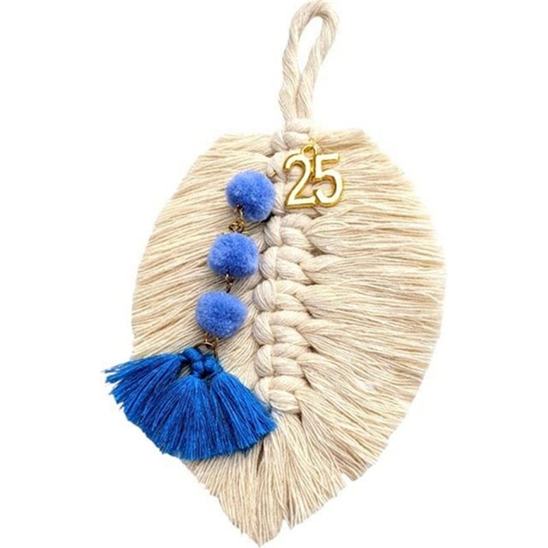 FEELBOHO Κρεμαστό Χριστουγεννιάτικο Feelboho Γούρι Μακραμέ Φύλλο 2025