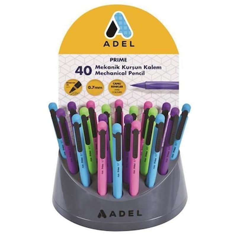 ADEL Μηχανικό Μολύβι Adel Vivid με Γόμα 0.7 mm H (1 Τεμάχιο)