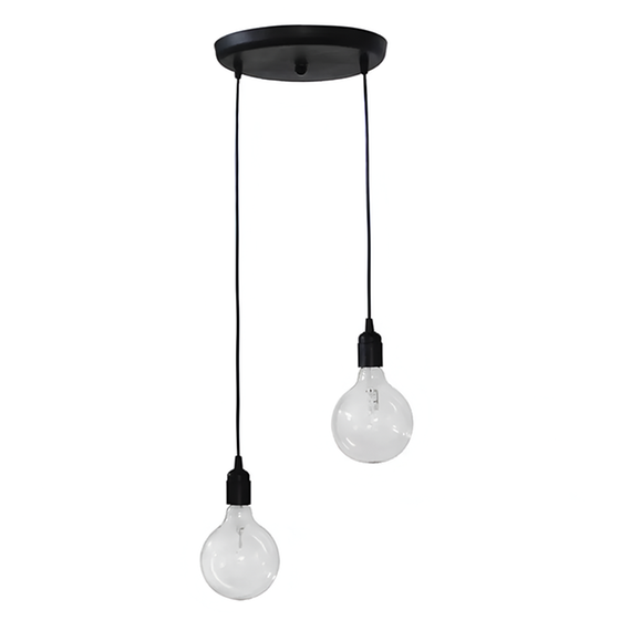 Φωτιστικό Κρεμαστό Οροφής Με 2 Καλώδια Σε Μαύρο Χρώμα C30 image 0