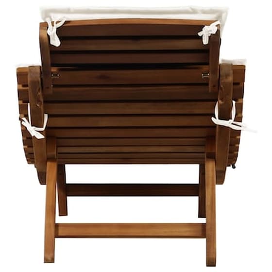 Ξαπλώστρα VidaXL από Μασίφ Ξύλο Ακακίας 184x55x64 cm- Κρεμ image 4