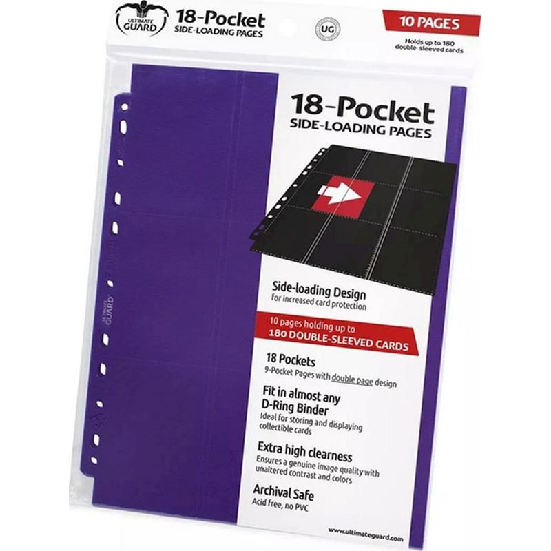 Ultimate Guard 18-pocket Pages Side-loading Purple (10 Pack)