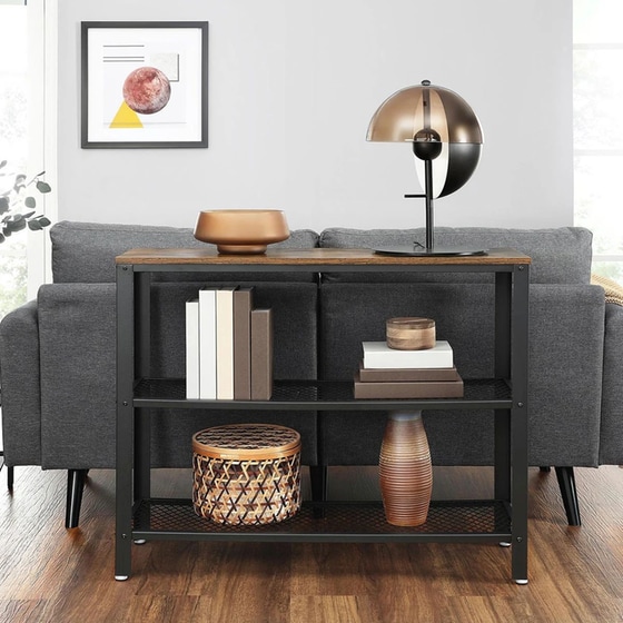 Κονσόλα Εισόδου Vasagle Lnt81bx από Μοριοσανίδα/Μέταλλο 101.5x35x80cm - Καφέ/Μαύρο image 6