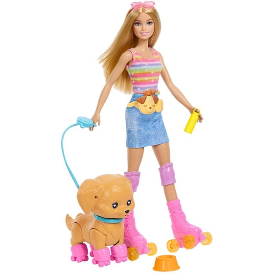 Κούκλα Barbie Family & Friends Roller Skating Doll & Pet image 1