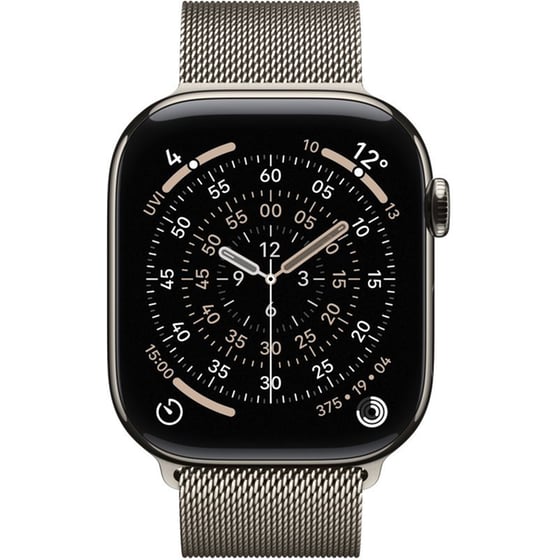 Apple Watch Series 11 GPS + Cellular 46mm Natural Titanium Case with Natural Milanese Loop - S/M image 1