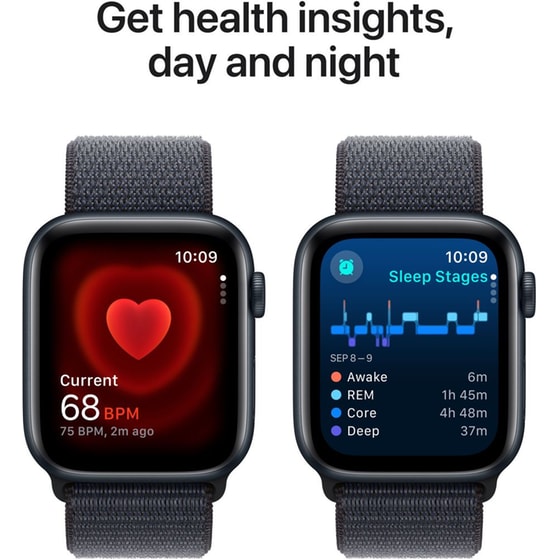 Apple Watch SE GPS + Cellular 44mm Midnight Aluminum Case with Ink Sport Loop image 4
