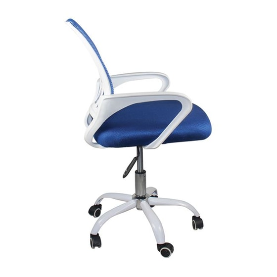 Καρέκλα Εργονομική Woodwell Bf2101 - SC Υφασμάτινη - Λευκή/Μπλε image 1