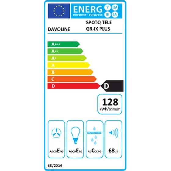 DAVOLINE SPOT Q ECO 060 GR-IX D 60 cm Inox Απορροφητήρας Συρόμενος image 1