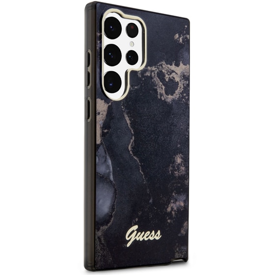 Θήκη Samsung Galaxy S23 Ultra S918 - Guess 4g Logo Collection Hardcase Golden Marble Collection - Μαύρο image 5