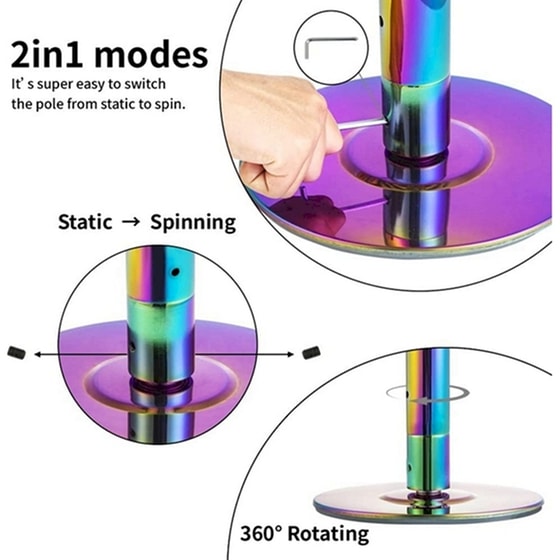 Στύλος Pole Dancing  Viking  T-80 Πολύχρωμο image 2