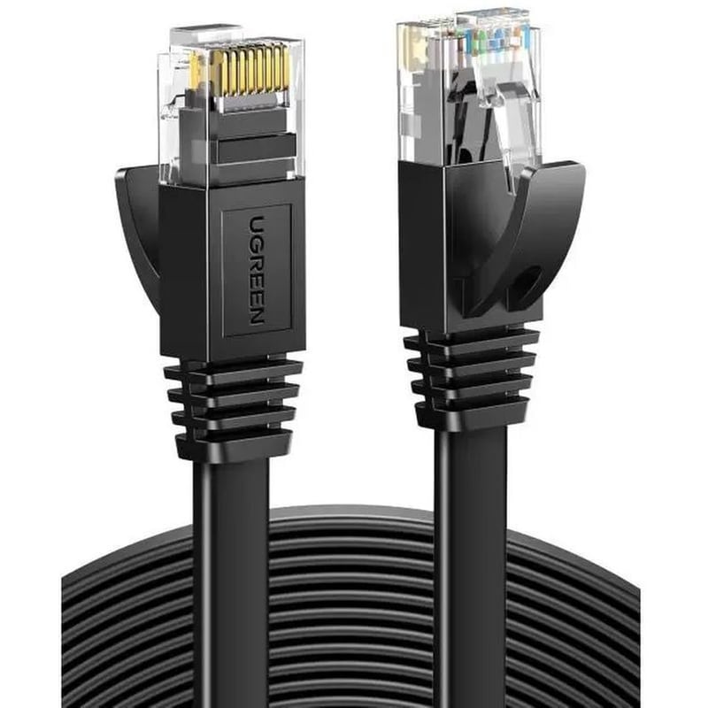 UGREEN Καλώδιο Δικτύου Ugreen NW102 UTP Flat Patch Cat6 2m - Μαύρο