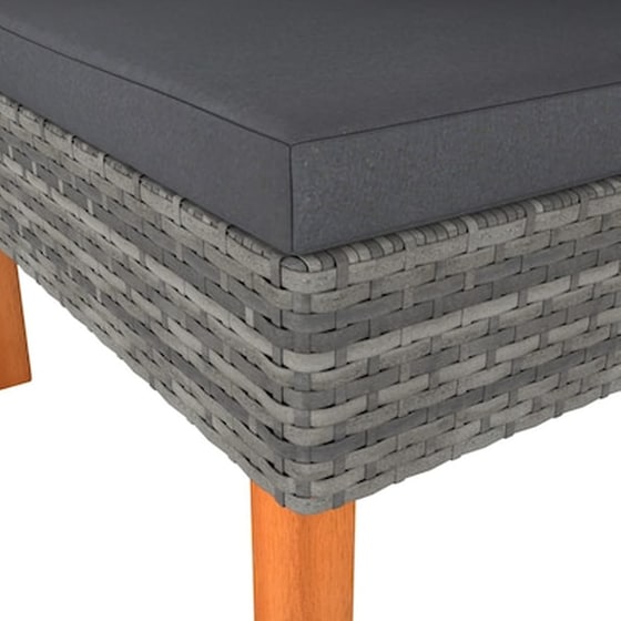 Καναπέδες VidaXL Γωνιακοί 2 τμχ  από Συνθετικό Ρατάν και Μασίφ Ξύλο Ευκαλύπτου 64.5x64.5x67 cm - Ανθρακί image 5