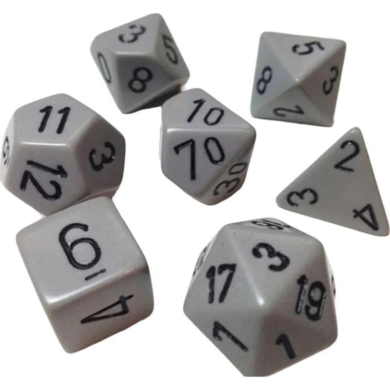 Σετ Ζάρια Opaque Polyhedral 7-die Sets Grey /Black Chessex