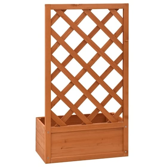 Vidaxl Γλάστρα Κήπου Με Καφασωτό Πορτοκαλί 50x25x90 Εκ. Ξύλο Ελάτης image 4