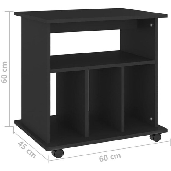 Ραφιέρα VidaXL από Μοριοσανίδα  60x45x60 cm - Μαύρο image 6