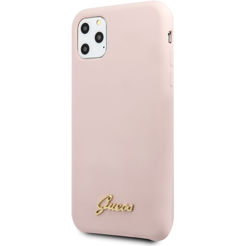 GUESS Guess “vintage Script Gold Logo Collection” Σκληρή Θήκη Προστασίας Από Σιλικόνη – Apple Iphone 11 Pro (ροζ)