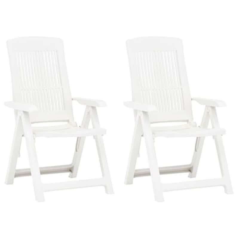Καρέκλες Κήπου Vidaxl Ανακλινόμενες Πλαστικές 2 Τεμ. 60x61x109cm - Λευκές VIDAXL