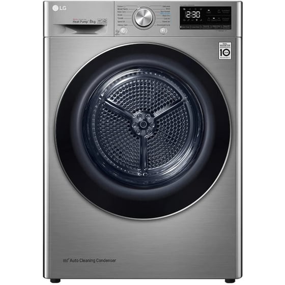 LG RC80V9EV2W 8 kg A+++ με Αντλία Θερμότητας, Αναστρέψιμη πόρτα και Wi-Fi Inox Στεγνωτήριο Ρούχων image 0