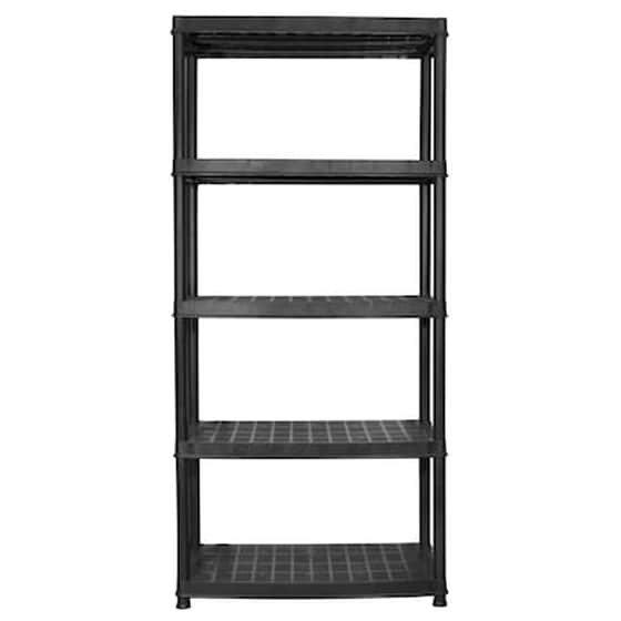 Vidaxl Ραφιέρα Αποθήκευσης 5 Επιπέδων Μαύρη 91,5x45,7x185 Εκ. Πλαστική image 5