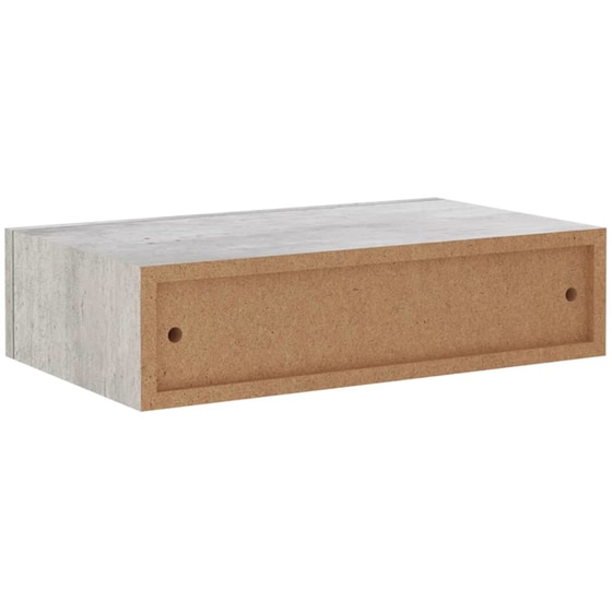 Ράφια Τοίχου VidaXL με Συρτάρι από MDF 40x23.5x10 cm 2 Τμχ - Γκρι image 6