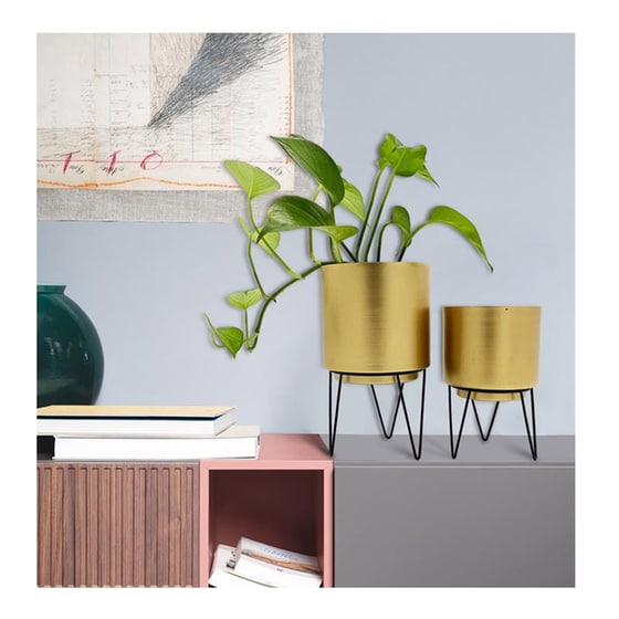 Σετ Κασπώ με Βάση Home Deco Factory 2 τμχ  - Χρυσά image 4