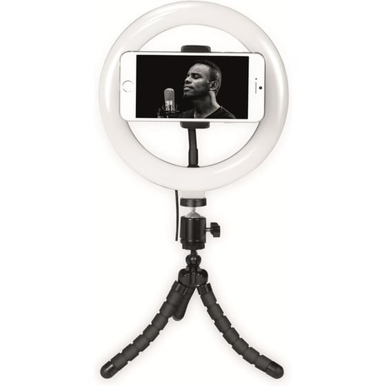 LED Ring Light με βάση Smartphone LogiLink AA0151 για Universal Smartphones 4-7" - Black image 2