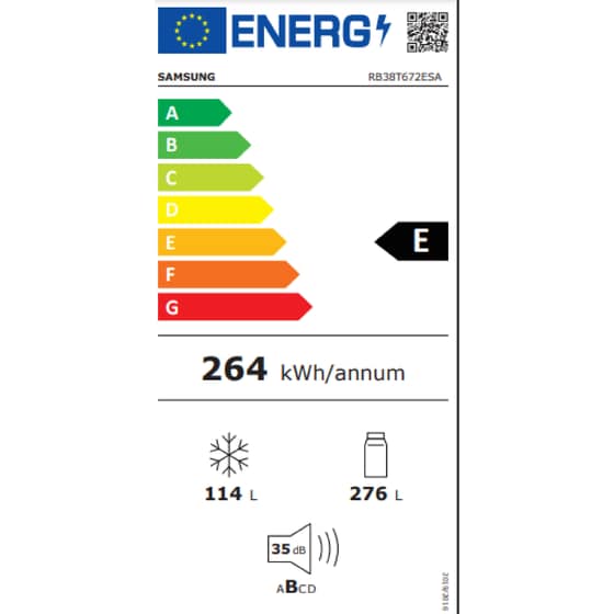SAMSUNG RB38T672ESA/EF No Frost 390 Lt Ασημί Ψυγειοκαταψύκτης image 9