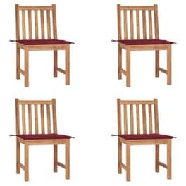 Vidaxl Καρέκλες Κήπου 4 Τεμαχίων Από Μασίφ Ξύλο Teak Με Μαξιλάρια