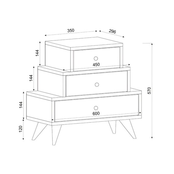 Κομοδίνο Welhome Από Μελαμίνη Με Σχέδιο 60x30x57 cm - Καρυδί image 1