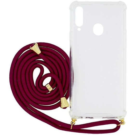 Θήκη Samsung Galaxy A20s - Mercury με Κορδόνι Μπορντώ - Μπορντώ image 0