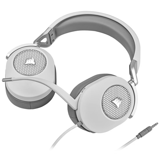 Corsair HS65 Surround Over Ear Gaming Ασύρματα Ακουστικά με σύνδεση 3.5mm - Λευκό image 2