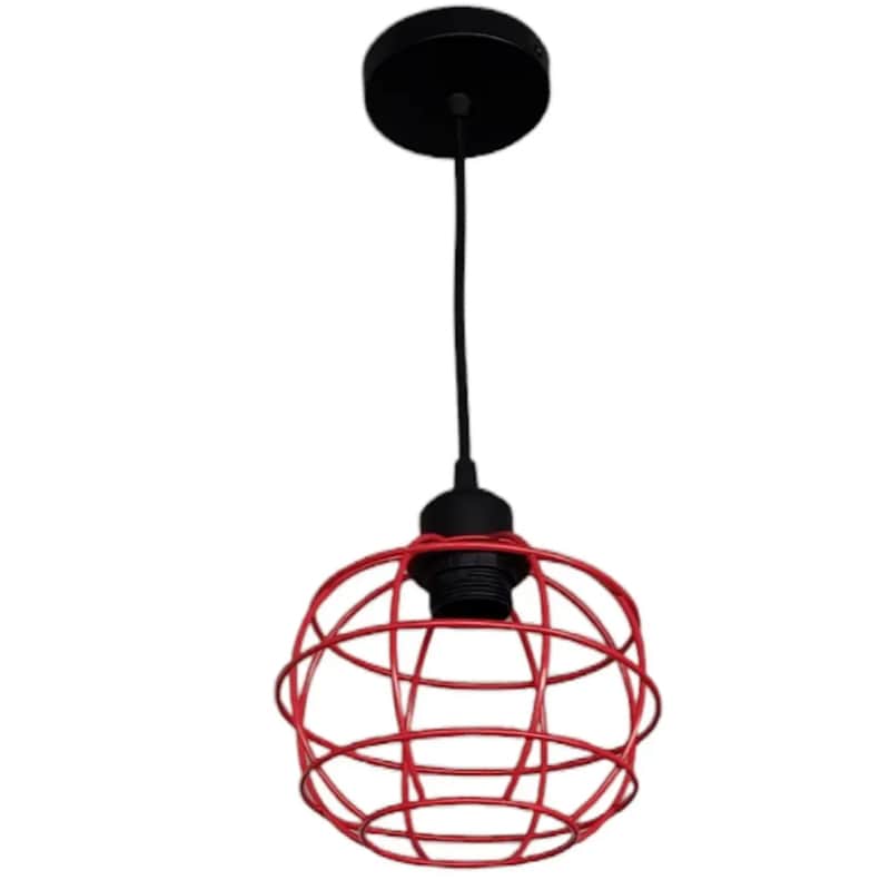 Φωτιστικό Οροφής Μονόφωτο Χατζηκοντίδης C10 Geo 3 Μεταλλικό - Κόκκινο