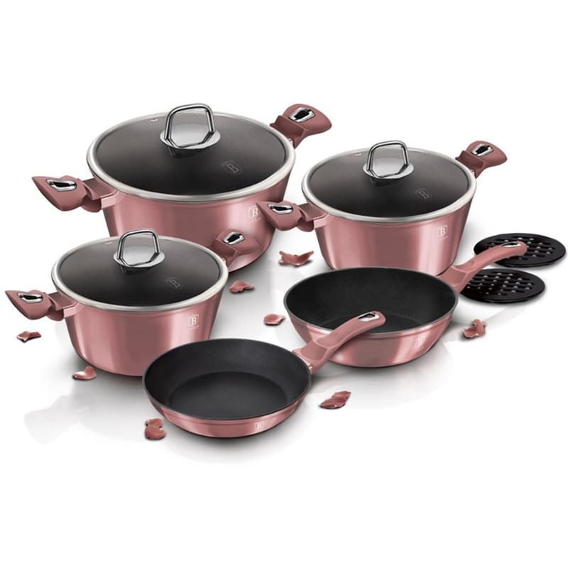 Σετ Μαγειρικά Σκεύη BERLINGER BH-6043 10 τμχ Ροζ