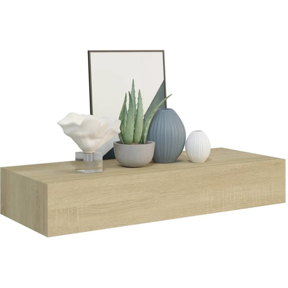 Ράφι Τοίχου VidaXL από MDF 60x23.5 cm - Δρυς/ Μπεζ image 7