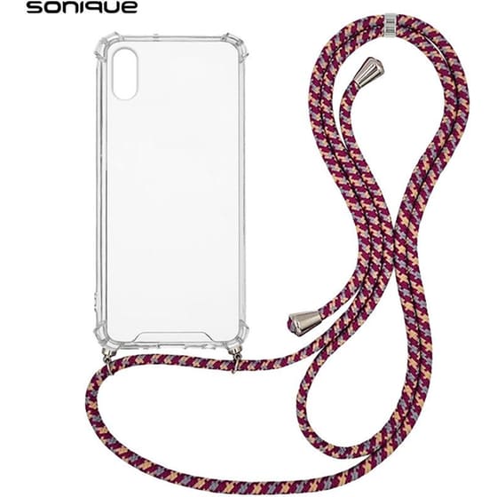 Θήκη Apple iPhone X / iPhone XS - Sonique με Κορδόνι Armor Clear - Μπορντό image 0