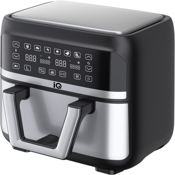 IQ AF-005 2850 W με Διπλό Αποσπώμενο Κάδο 9 L Ασημί Φριτέζα Αέρος image 0