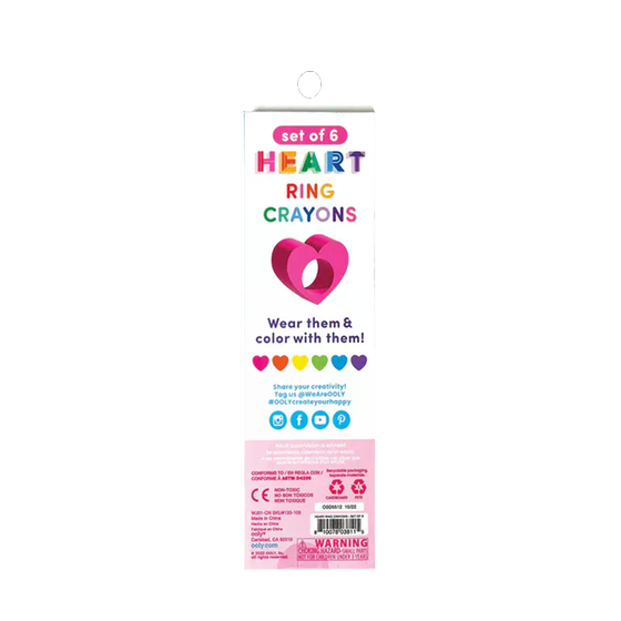 Κηρομπογιές Ooly Δαχτυλίδια Καρδιές 6 Τεμάχια image 4